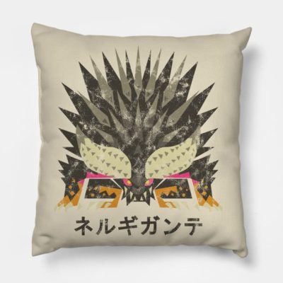 Monster Hunter World Nergigante Kanji Icon Throw Pillow Official Monster Hunter Merch