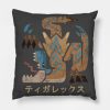 Monster Hunter World Iceborne Tigrex Kanji Icon Throw Pillow Official Monster Hunter Merch