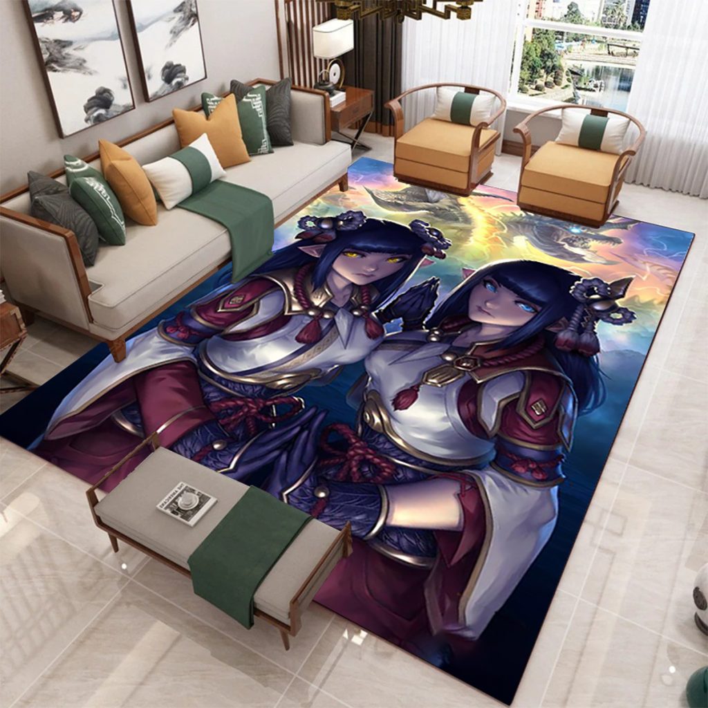 Monster Hunter Game Carpet Rug Play Mats Living Room Bedroom Carpets Child Play Lounge Doormat Fans 5 - Monster Hunter Merchandise