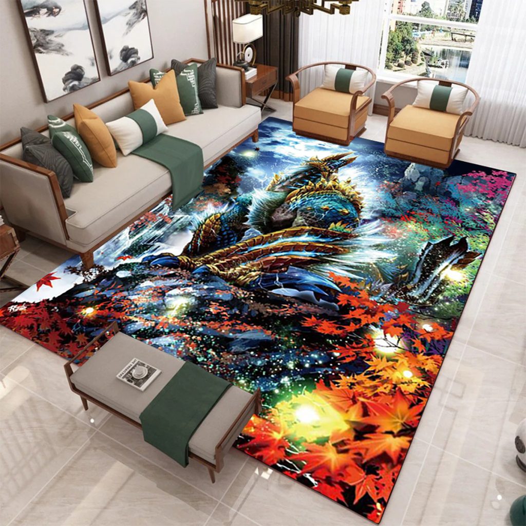 Monster Hunter Game Carpet Rug Play Mats Living Room Bedroom Carpets Child Play Lounge Doormat Fans 9 - Monster Hunter Merchandise