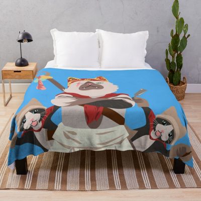 Meowscular Chef And His Crew Throw Blanket Official Monster Hunter Merch