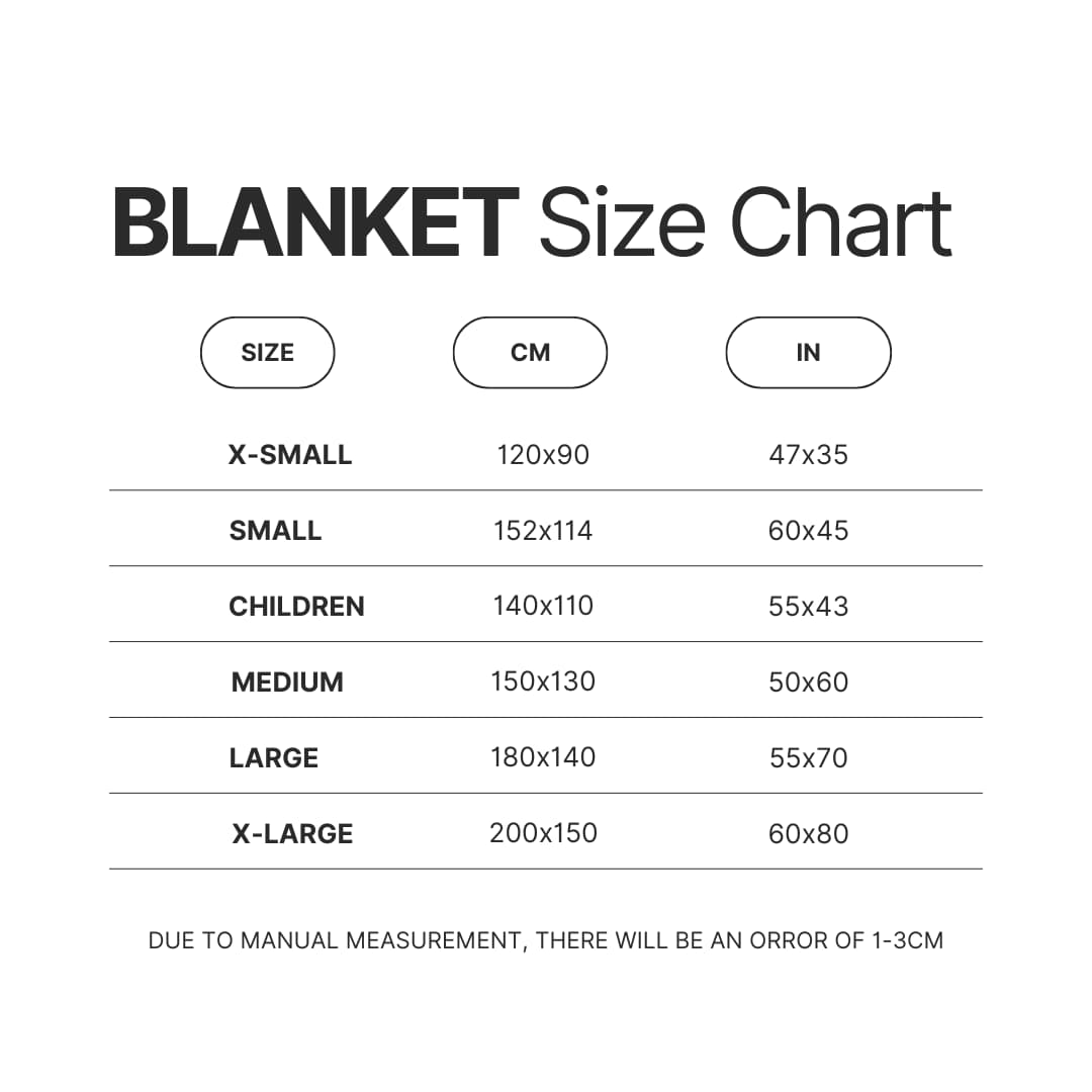 Blanket Size Chart - Monster Hunter Merchandise