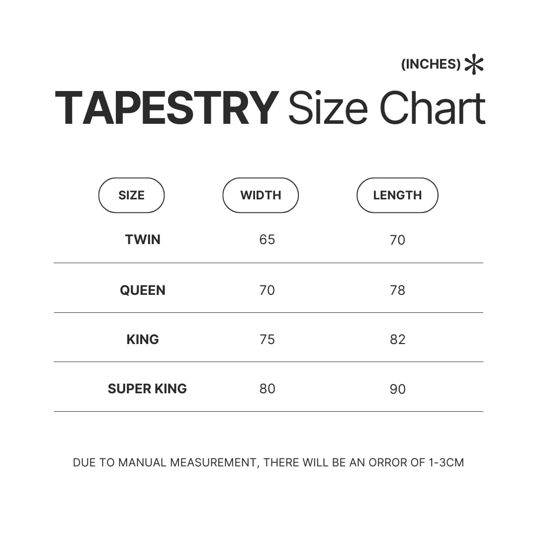 Tapestry Size Chart - Monster Hunter Merchandise
